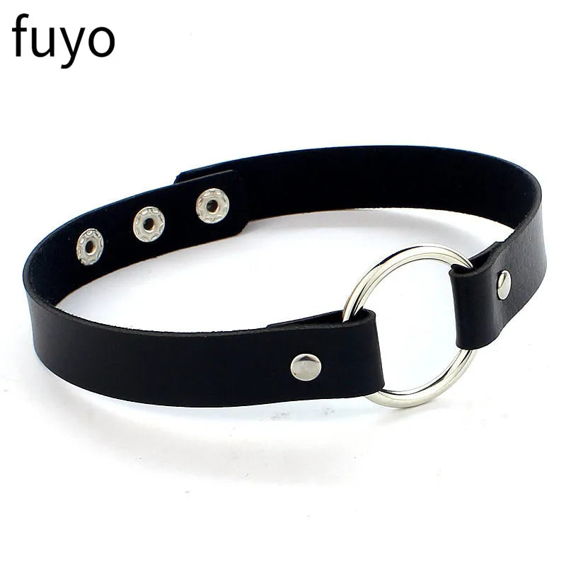 2023 Women Gothic Heart Choker Necklace Black Red Necklace PU Leather Collar Chains Maid Punk Cosplay Access