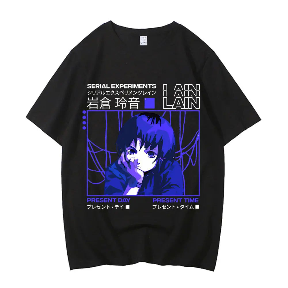 Serial Experiments Lain cotton shirt teen Digital korean clothes harajuku  2000s Y2k shirt graphic aesthetic 80s Digital Gothic