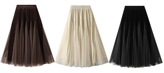 2026 Women Long Skirts Velveteen Mesh Patchwork Midi Skirts  Style Casual High Waist Elegant Autumn Winter Skirts