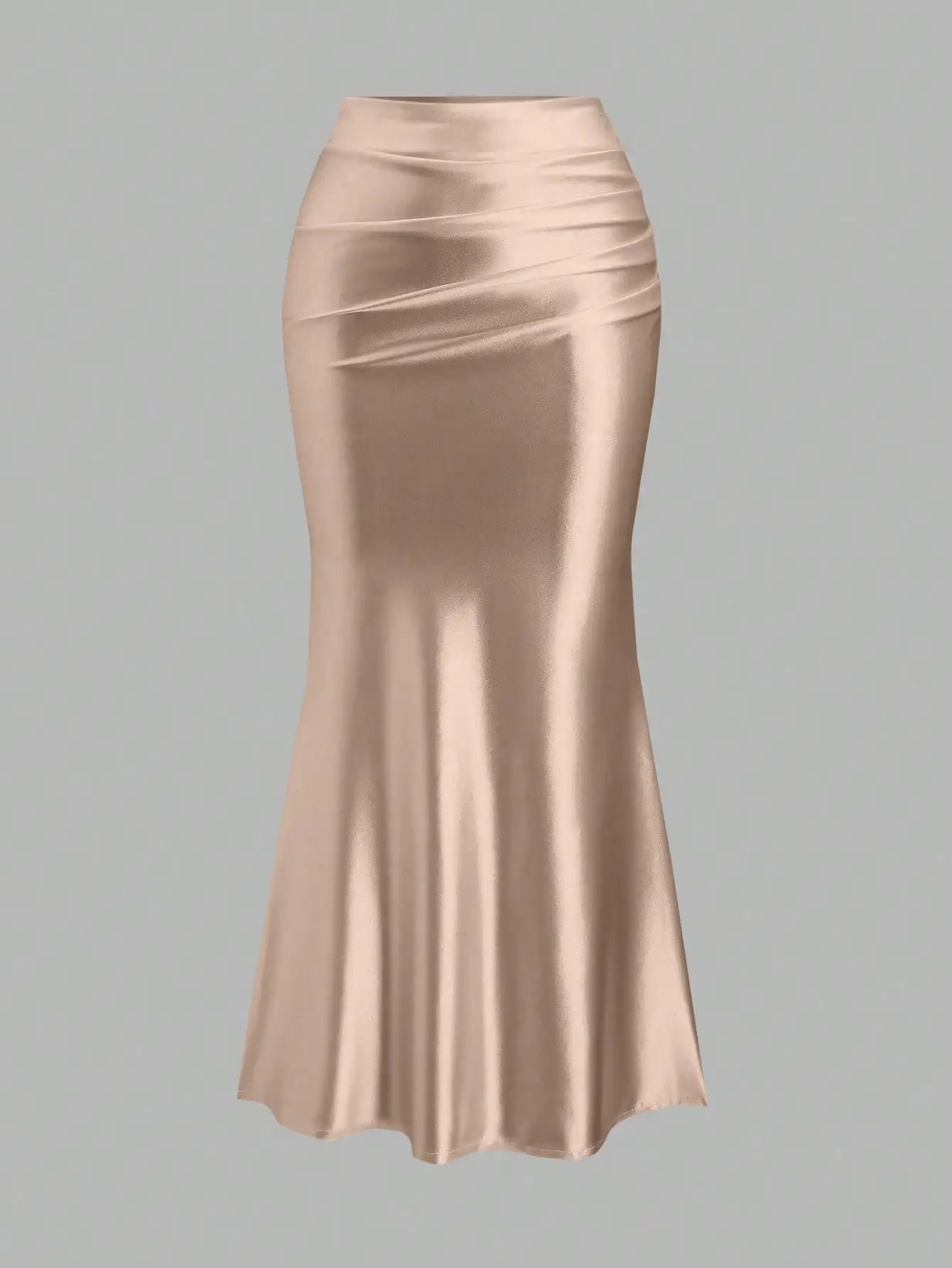 White Pleated Fishtail Skirt