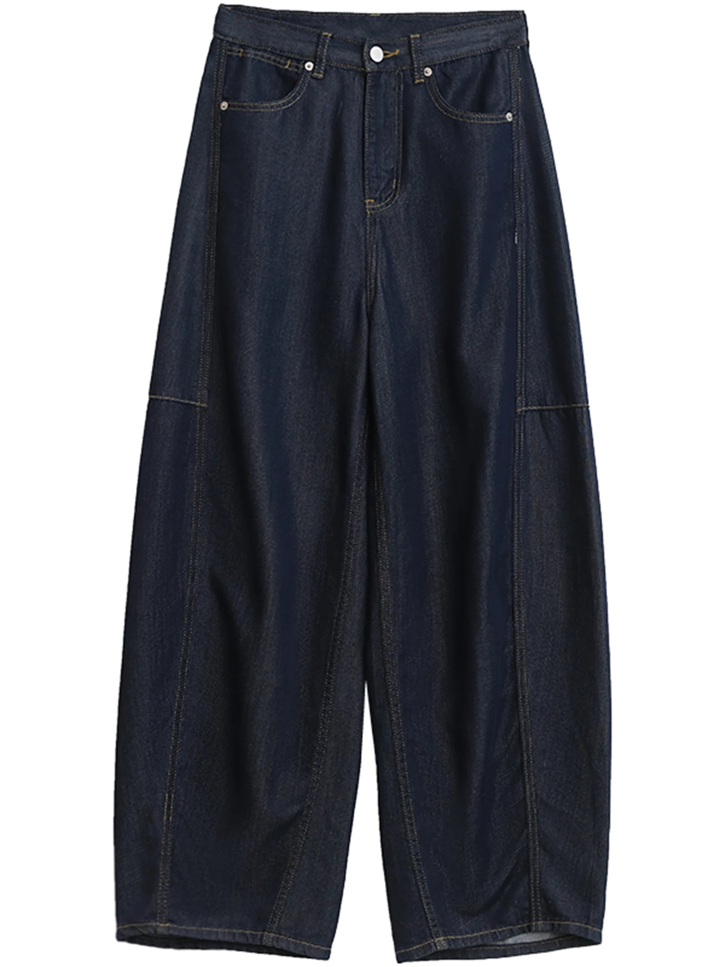 CHIC VEN Women's Jeans Loose Casual New High Waist Split Female Wide Leg Denim Pants  Spring Autumn 2025