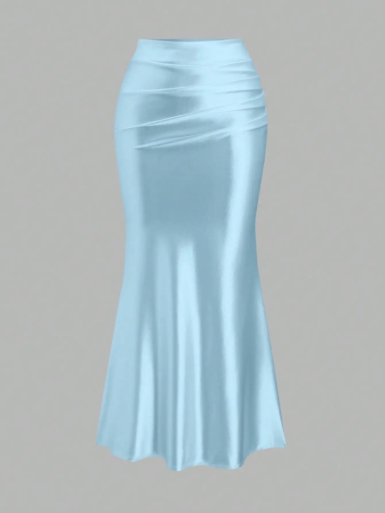 White Pleated Fishtail Skirt