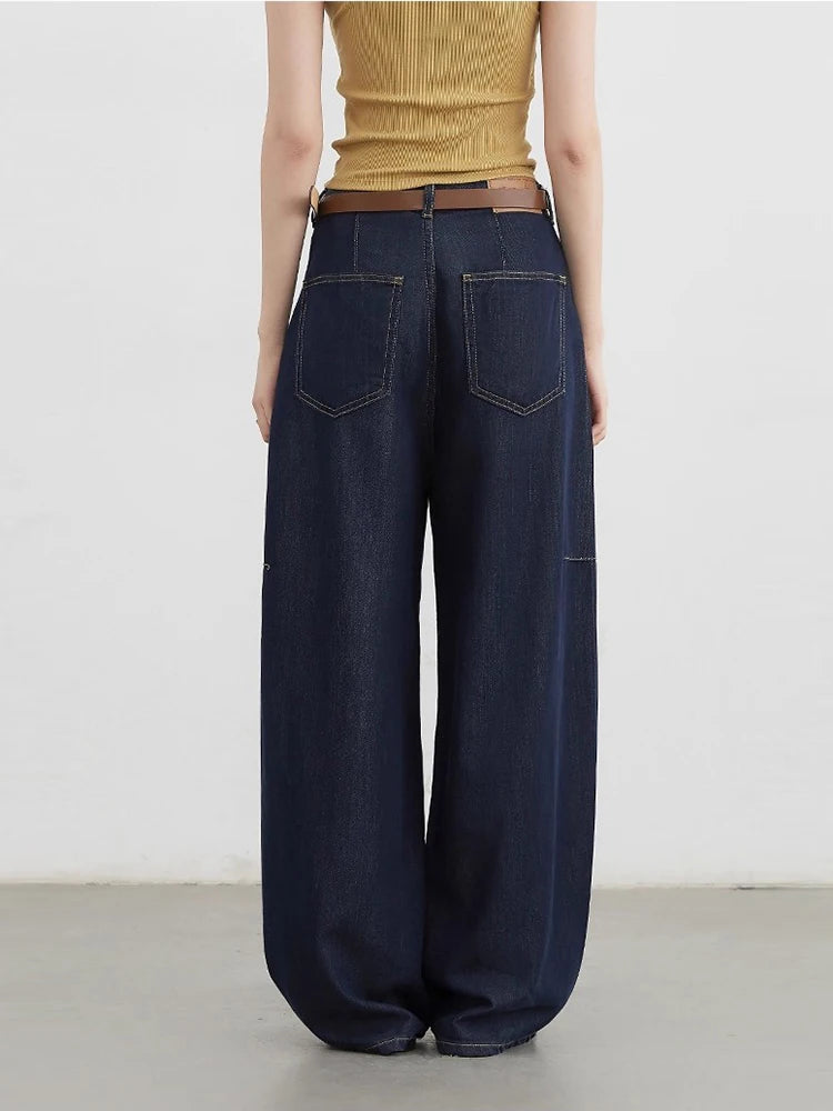 CHIC VEN Women's Jeans Loose Casual New High Waist Split Female Wide Leg Denim Pants  Spring Autumn 2025