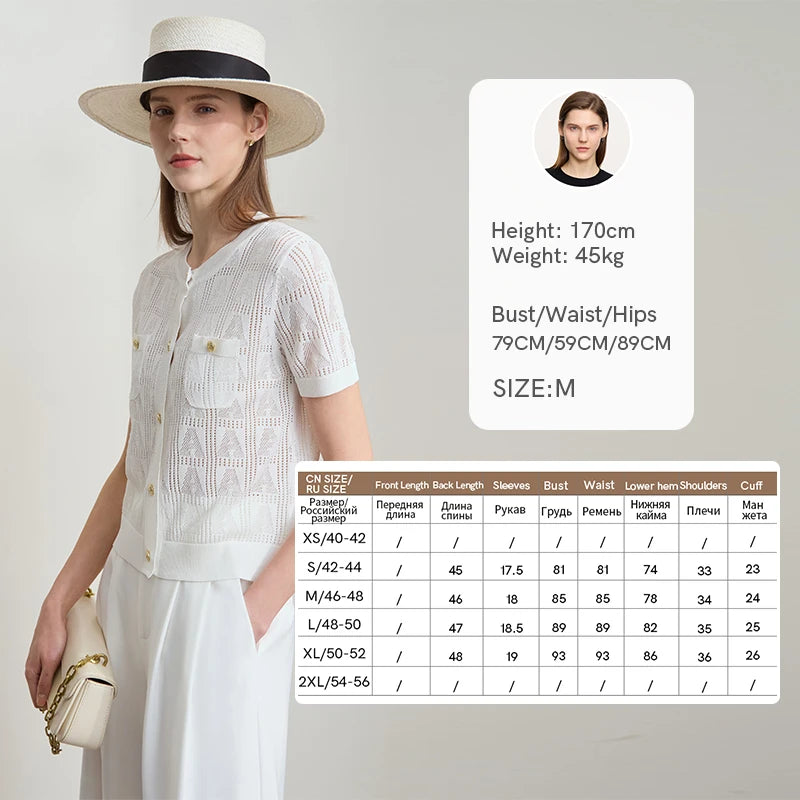 AMII Minimalist Summer Sweater Women New 2025 Short Sleeve Round Neck Solid Knitted Cardigan Female Fashion Office Lady 12522115
