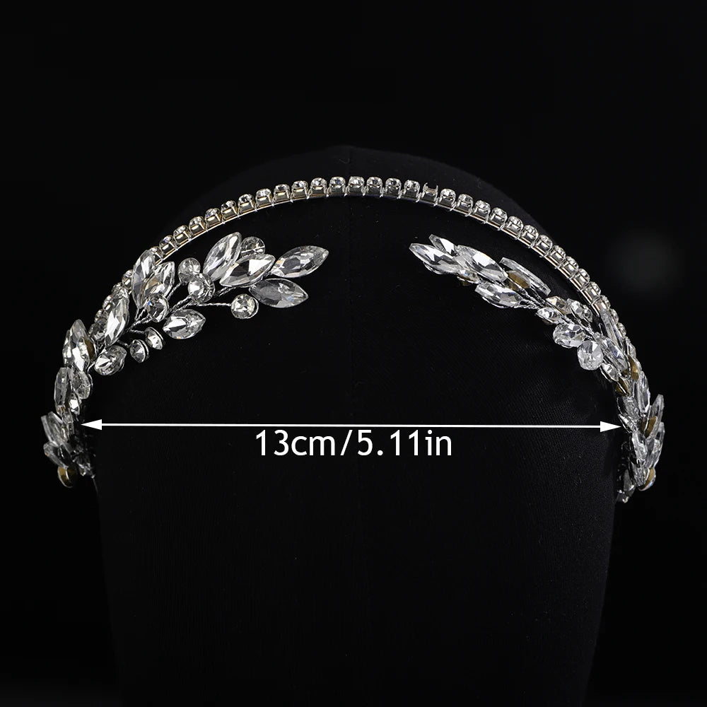 Silver Trendy Handmade Bridal Hair Accessories Princess Queen Crown Wedding Head Jewelry Flower Tiare Headdresses For Women