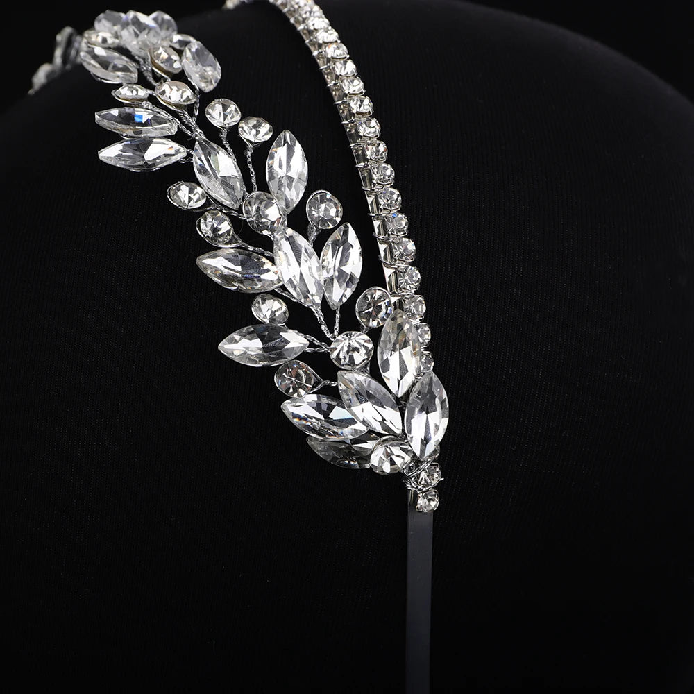 Silver Trendy Handmade Bridal Hair Accessories Princess Queen Crown Wedding Head Jewelry Flower Tiare Headdresses For Women