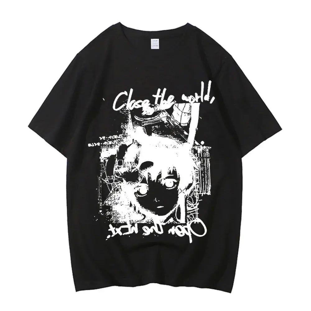 Serial Experiments Lain cotton shirt teen Digital korean clothes harajuku  2000s Y2k shirt graphic aesthetic 80s Digital Gothic