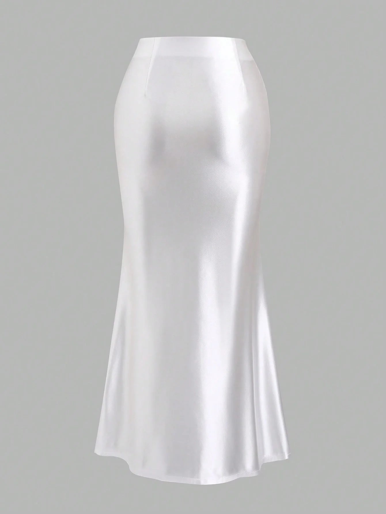 White Pleated Fishtail Skirt