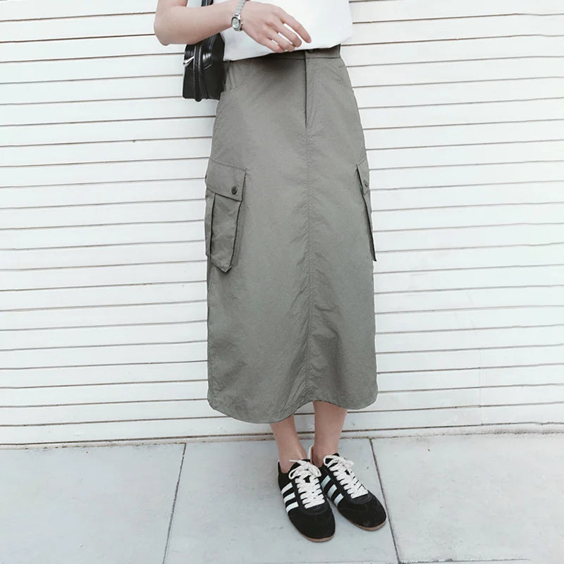 Semir Women Skirt Textured UV Protection Cool Feeling Slit Workwear High Street Outdoor Maxi 2026 Summer Fashion Top