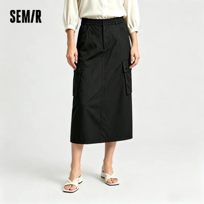 Semir Women Skirt Textured UV Protection Cool Feeling Slit Workwear High Street Outdoor Maxi 2026 Summer Fashion Top