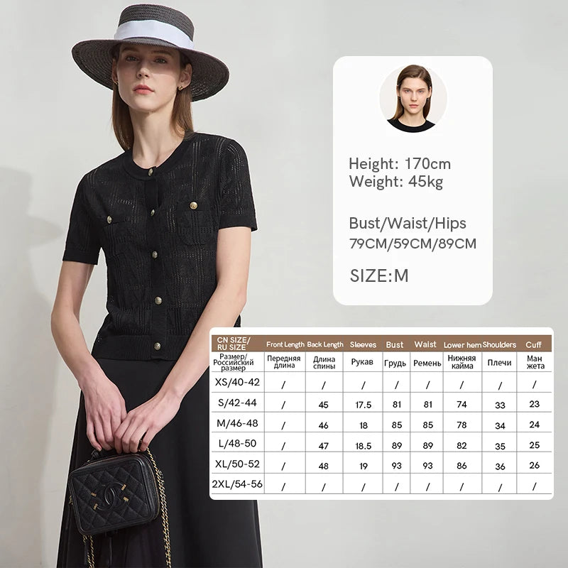 AMII Minimalist Summer Sweater Women New 2025 Short Sleeve Round Neck Solid Knitted Cardigan Female Fashion Office Lady 12522115