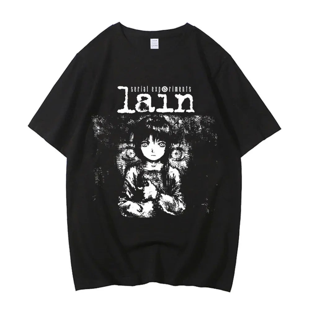 Serial Experiments Lain cotton shirt teen Digital korean clothes harajuku  2000s Y2k shirt graphic aesthetic 80s Digital Gothic