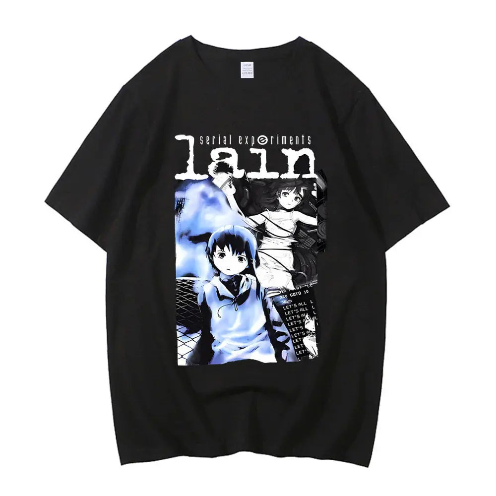 Serial Experiments Lain cotton shirt teen Digital korean clothes harajuku  2000s Y2k shirt graphic aesthetic 80s Digital Gothic
